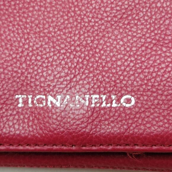 Tignanello Red Leather Cross Body Clutch Convertible Purse Adj. Remove Strap 8x5 - Picture 2 of 9